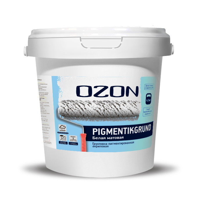 Грунтовка пигментированная под обои OZON Pigmentikgrund ВД-АК-052-4,2 белая  обычная